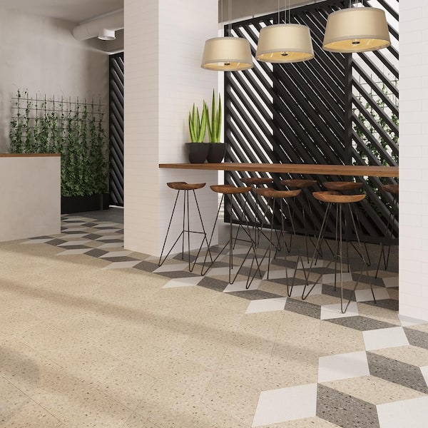 MosaiCore Desert Rock 28 MIL x 9.75 in. W x 17 in. L Glue Down Waterproof Vinyl Tile Flooring (15.2 sqft/case)