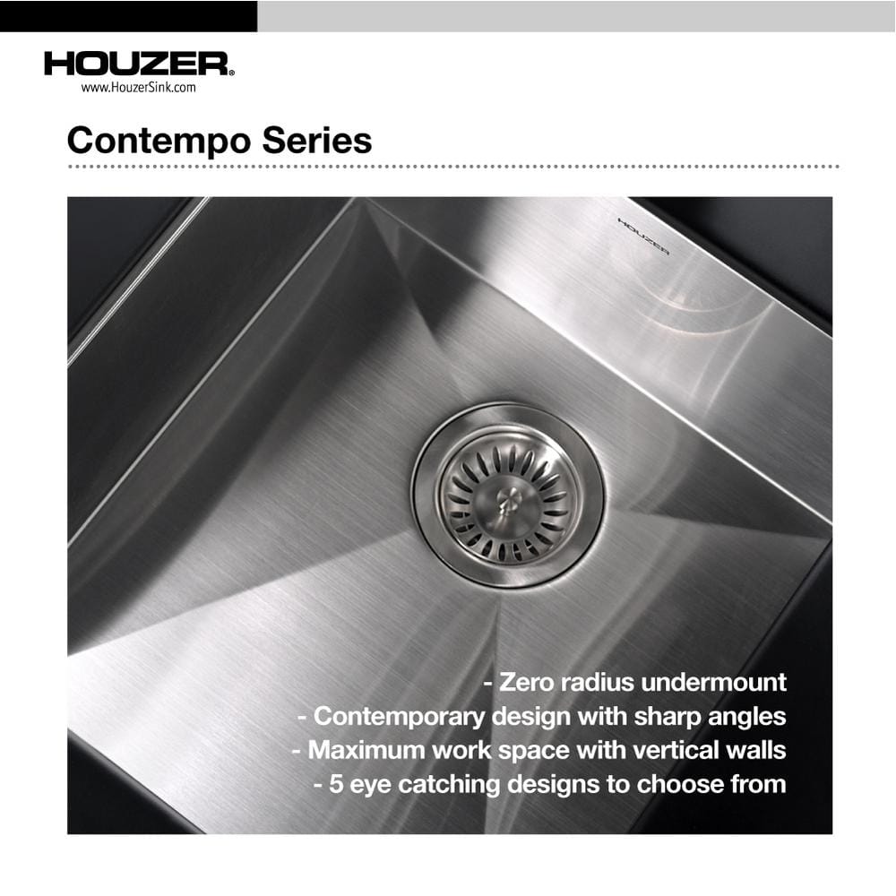 Contempo 33'' Stainless Steel Double Bowl Undermount Kitchen Sink