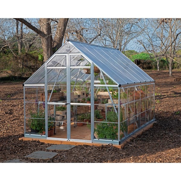 Balance 8 ft. x 12 ft. Hybrid Silver/Clear DIY Greenhouse Kit with Accessory Combo Pack