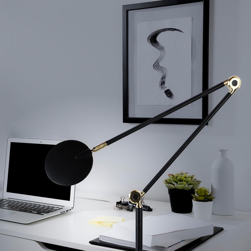 Sage 68" Matte Black Adjustable LED Arc Floor Lamp with 3-Way Touch