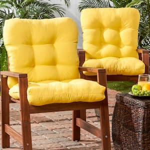 Solid Sunbeam 21 in. x 42 in. Outdoor Dining Chair Cushion (2-Pack)