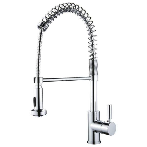 Yosemite Home Decor Single-Handle Pull-Out Sprayer Kitchen Faucet in Polished Chrome
