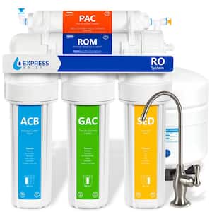 Reverse Osmosis 5 Stage Water Filtration System - with Faucet and Tank - 100 GPD