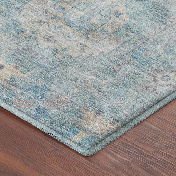 Mayfield Premium Machine Washable Abstract AMF2227 Sky 10 ft. x 14 ft. Area Rug