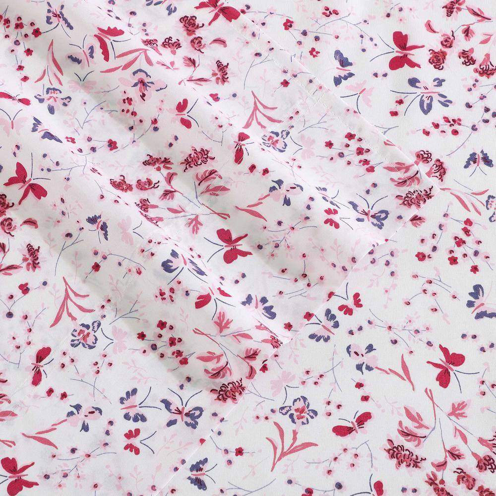 Mystic Garden Pink Twin Microfiber Sheet Set
