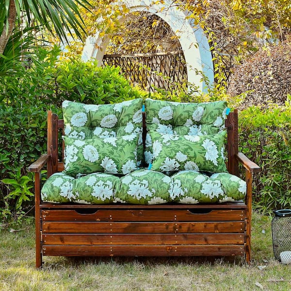 BLISSWALK Outdoor Chair Cushion Tufted/Seat and Back Floral Patio