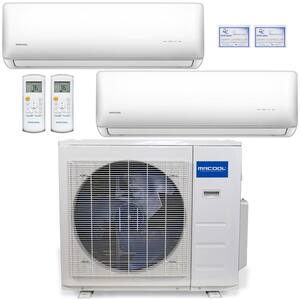 Olympus 18,000 BTU 1.5-ton 2-Zone 22.9 SEER Ductless Mini-Split AC and Heat Pump with 9K+9K & 2-25ft. Lines -230V