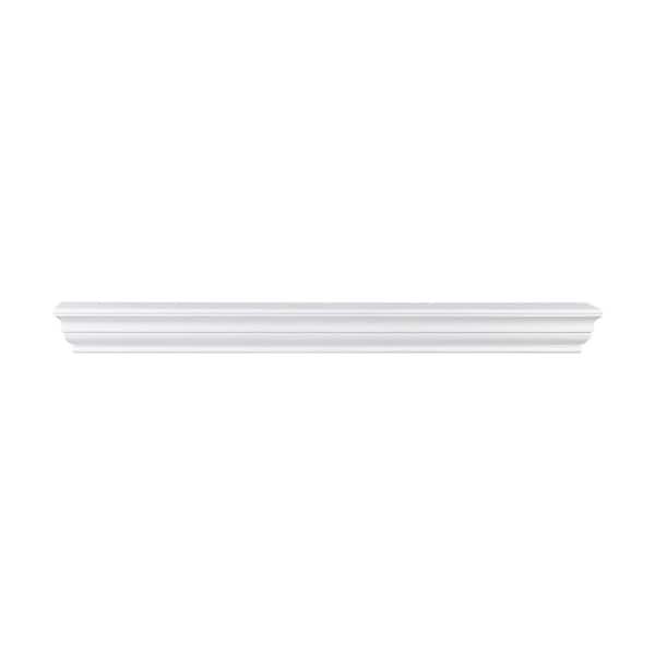 Fireplace Mantel, 72 in. x 8 in. x 5 in. Decorative Wall Shelf, Natural Wood Mantel for Over Fireplace, White
