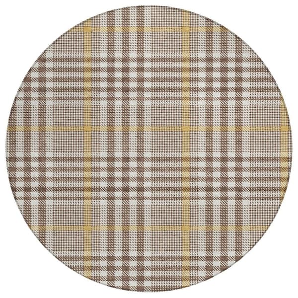 Addison Rugs Chantille Machine Washable Indoor/Outdoor Abstract ACN1054 Brown 8 ft. x 8 ft. Area Rug