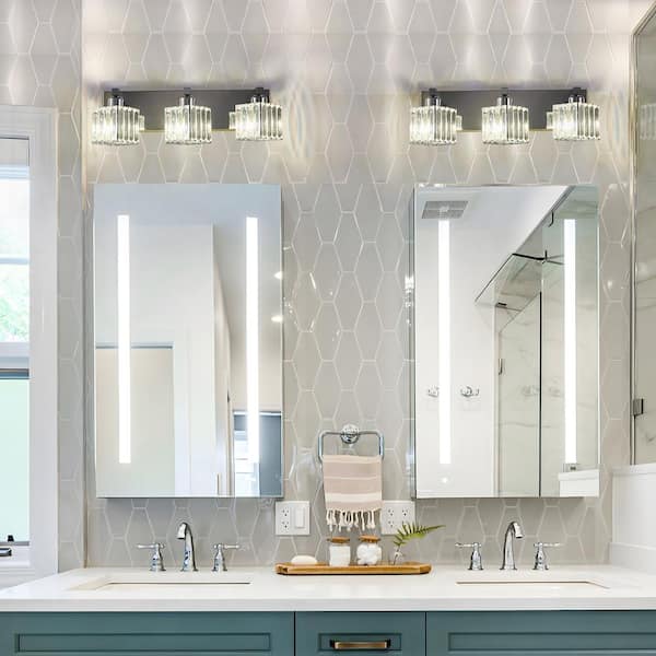 EDISLIVE Orillia 19.7 in. 3-Light Chrome Bathroom Vanity