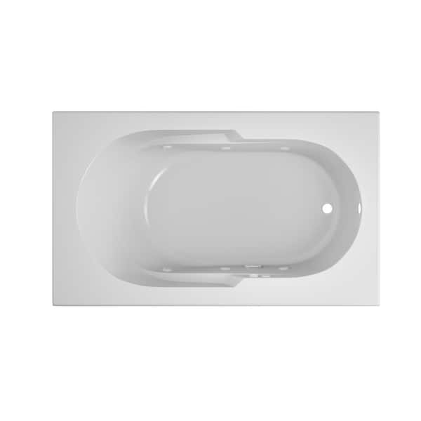 JACUZZI Signature 60 in. x 36 in. Rectangular Whirlpool Bathtub with Right Drain in White with Heater
