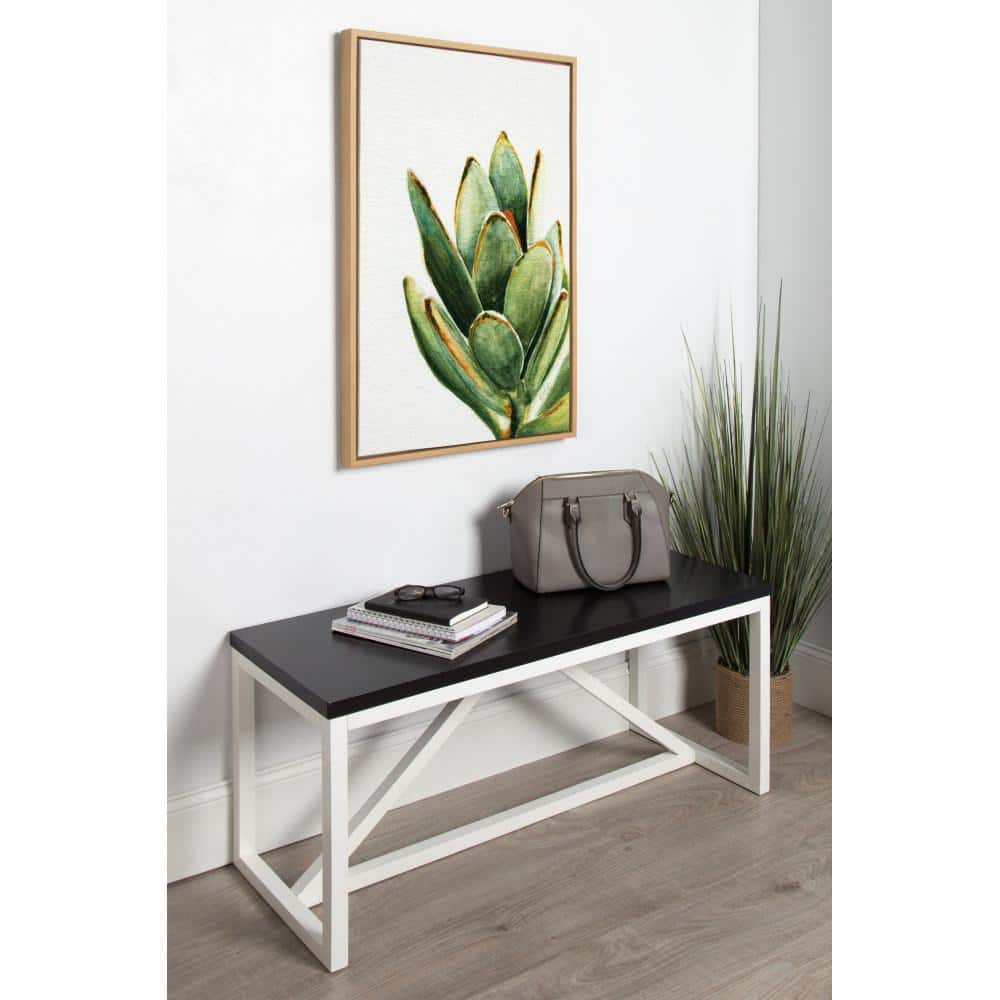 Sylvie Succulent Botanical Canvas Print with Natural Frame