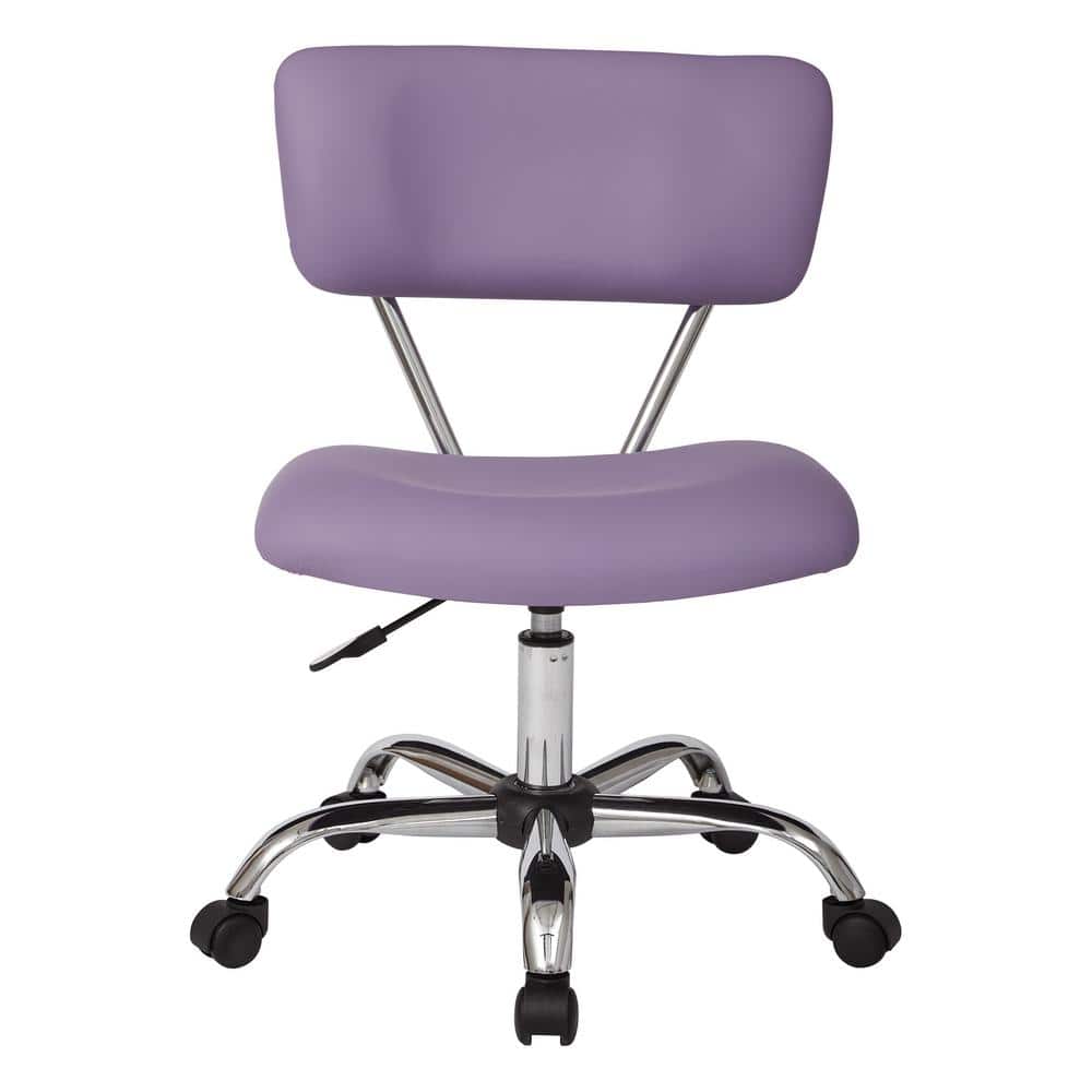 Vista Purple Bonded Leather Armless Swivel Task Chair