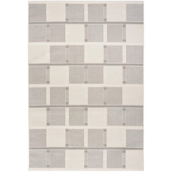 Nourison Nordic Ivory Grey 4 ft. x 6 ft. All-over design Contemporary Area Rug