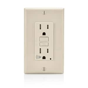 15 Amp SmartlockPro Tamper Resistant GFCI Outlet with Audible Alert, Light Almond