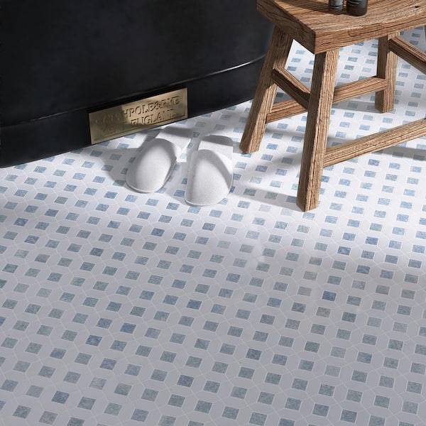 MOLOVO Natural Blue 12.01 in. x 12.01 in. Geometric Polished