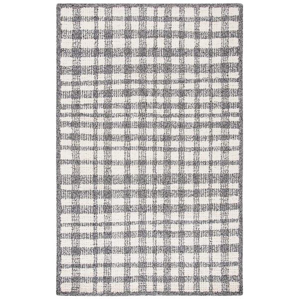 nuLOOM Lenci Modern Plaid Machine Washable Area Rug Light Gray 8x10