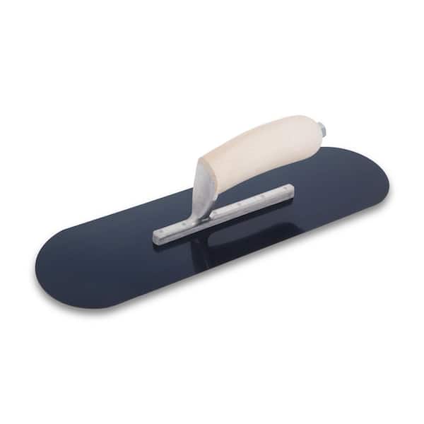 MARSHALLTOWN 14 in. x 4 in. Blue Steel Pool Trowel with Wood Handle