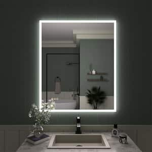 30 in. W x 36 in. H Frameless LED Single Bathroom Vanity Mirror in Polished Crystal