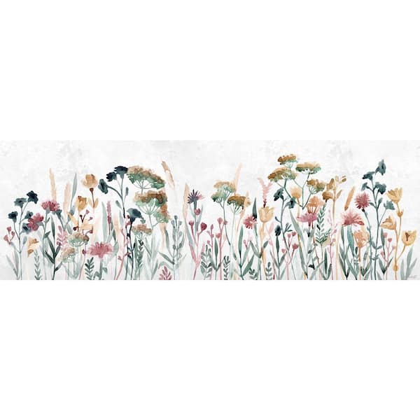 Unbranded "Field of Flowers" by Marmont Hill Unframed Canvas Nature Wall Art 10 in. x 30 in.