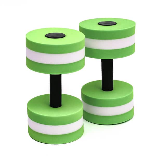Trademark Innovations Light Weight Aquatic Exercise Dumbbells for Water Aerobics (Set of 2, Light Green)