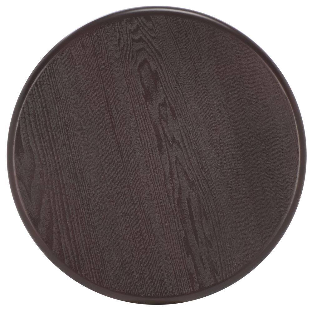 Agami 18.1 in. Dark Brown Round Wood End Table - thumbnail 3