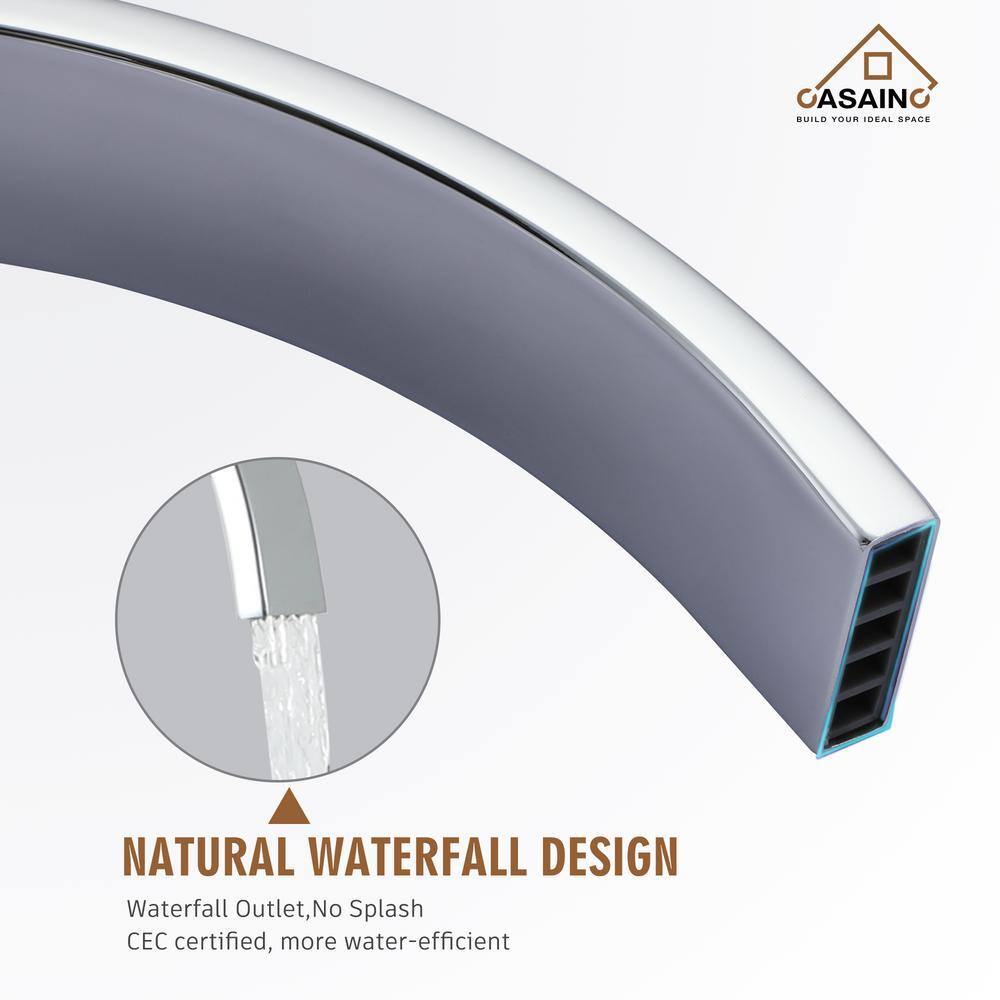 Chrome Freestanding Tub Filler with Handheld Shower