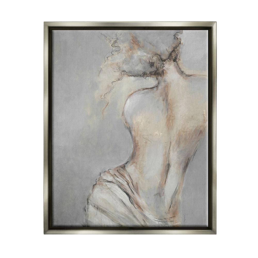 The Stupell Home Decor Collection Traditional Portrait Nude Woman Baroque  Painting Design by Liz Jardine Floater Frame People Art Print 21 in. x 17  in. aq-030_ffl_16x20 - The Home Depot