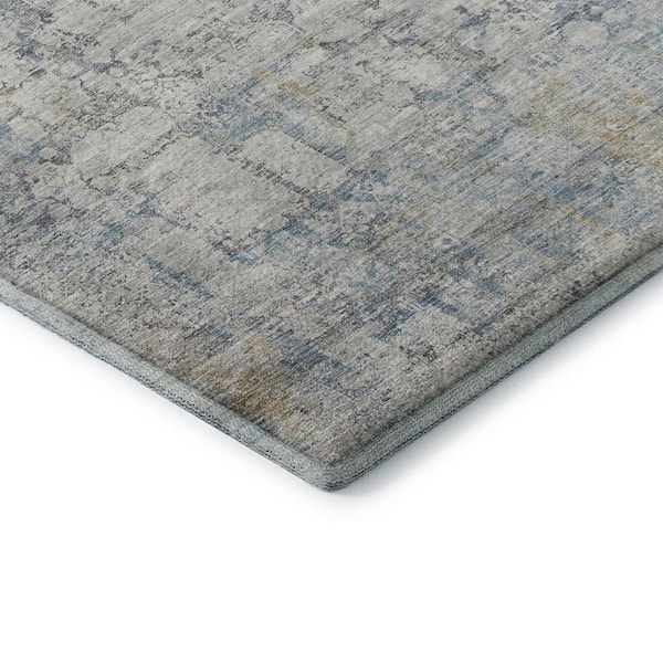 Mayfield Premium Machine Washable Abstract AMF1764 Linen 5 ft. x 7 ft. 6 in. Area Rug