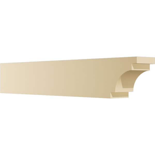 Ekena Millwork 4 in. W x 6 in. H x 36 in. L Standard Mediterranean Signature Urethane Outlooker Rafter Tail, Primed Tan