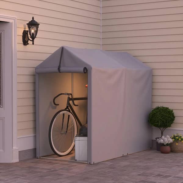 Tozey 3.1 ft. x 5.8 ft. Gray Portable Carport Canopy, Storage Shed T-PS22-0058-GY