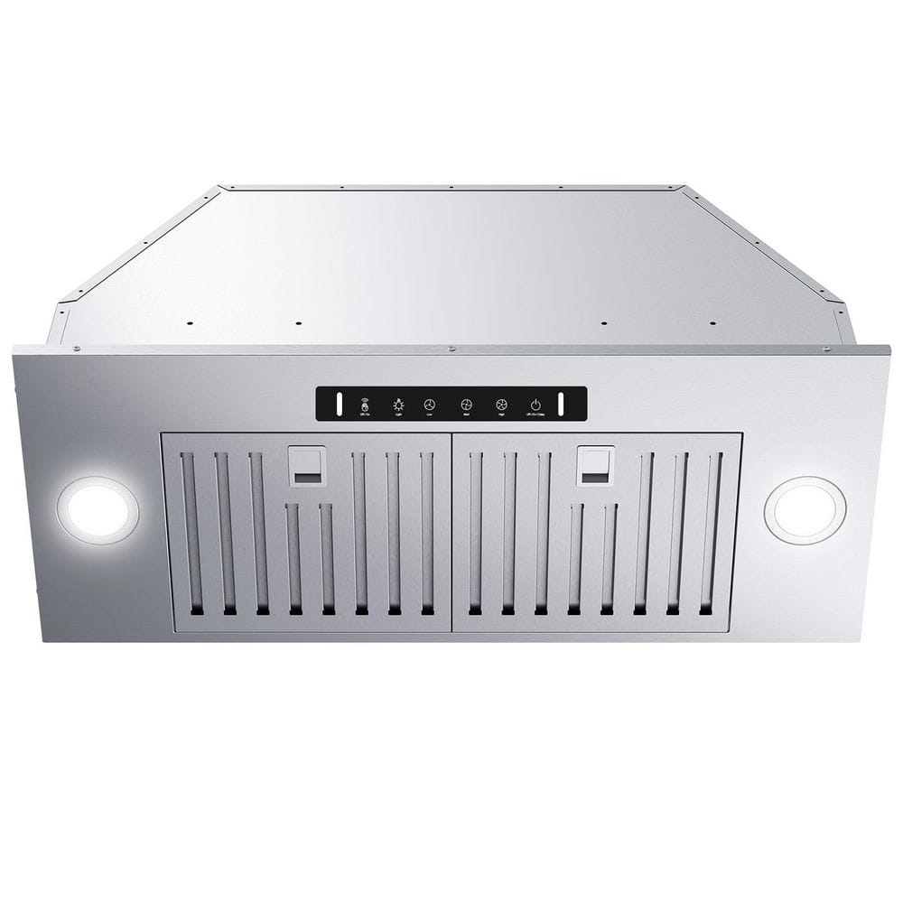 28 in. 900 CFM Ducted Insert Range Hood in Stainless Steel with LED 4 Speed Gesture Sensing and Touch Control Panel