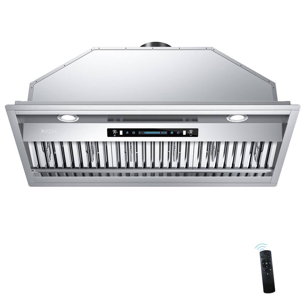 Dalxo 36 in. 600CFM Convertible Insert Range Hood in Stainless Steel with 4 Speed Gesture Control and Touch Panel