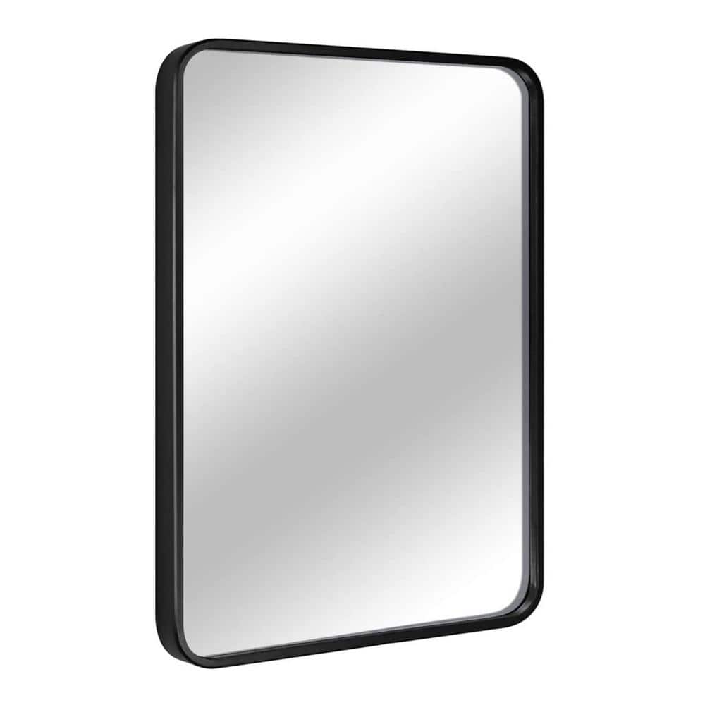 ELLOALLO Black Metal Framed Mirror Rectangle Wall Mount Bathroom Vanity Mirror 24x36