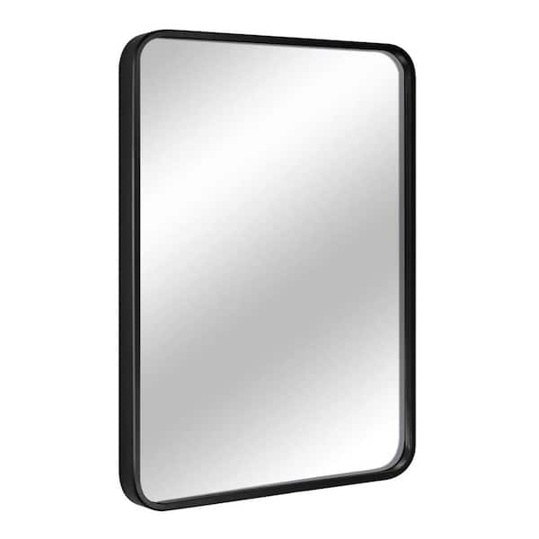 ELLO&ALLO 24 in. W x 36 in. H Rectangular Aluminum Framed Wall Mount Bathroom Vanity Mirror in Black