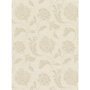 Holiday Beige Jacobean Beige Vinyl Strippable Roll (Covers 60.8 sq. ft.)