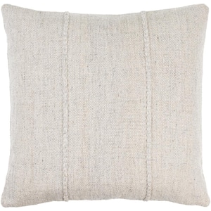 Mud Cloth White Woven Down Fill 18 in. x 18 in. Decorative Pillow
