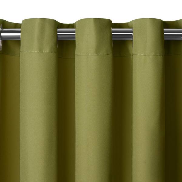 Elrene Green Solid Tab Top Room Darkening Curtain - 52 in. W x 84 in. L  026865643046 - The Home Depot