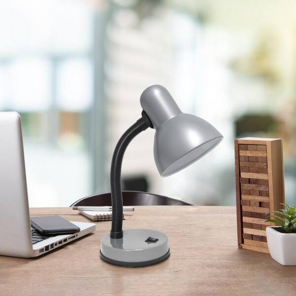 Essentix 14.25 in. Fundamental Metal Desk Task Lamp with Flexible
