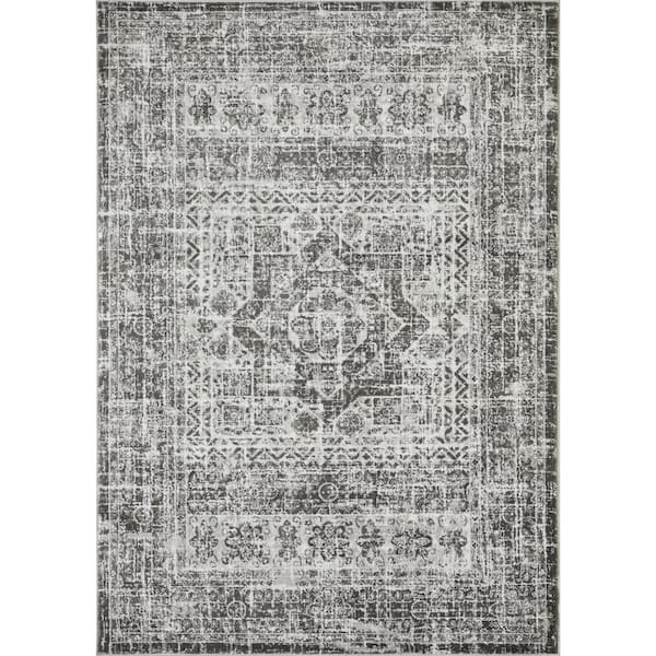 Rhane Aberd Gray 3 ft. 3 in. x 5 ft. 3 in. Oriental Polypropylene Area Rug