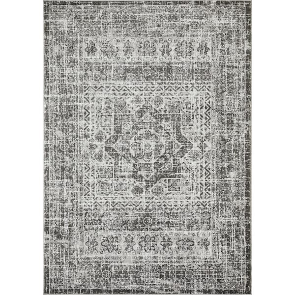 Edwa Oriental Light Gray Area Rug Alcott Hill Rug Size: Rectangle 9' x 12