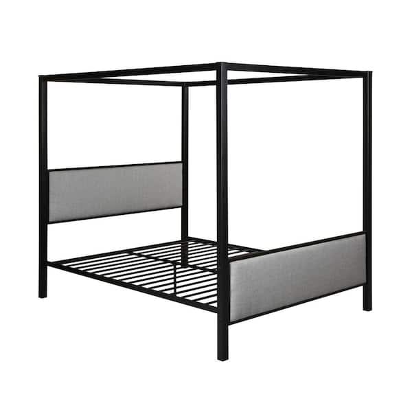 Noble House Duane Grey Metal Queen Bed Frame