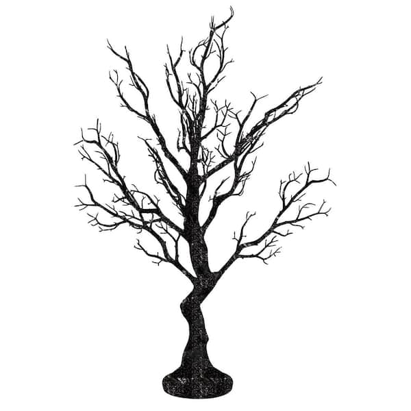 Evergreen Enterprises 32 in. Black Artificial Topiary Glittered Manzanita Tree