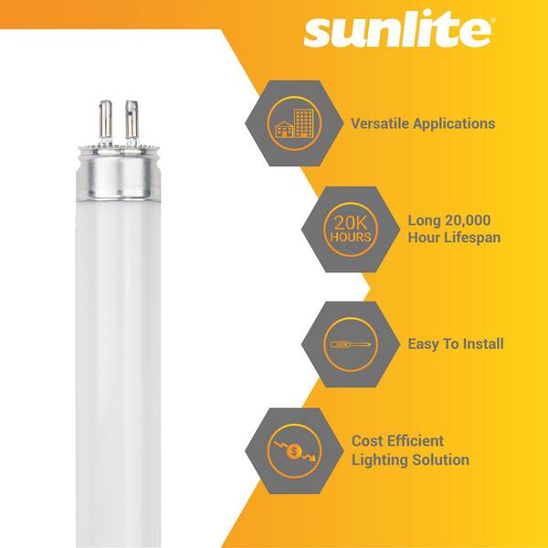 Sunlite 24-Watt 22.2 in. Linear Tube T5 G5 Mini Bi Pin Base High