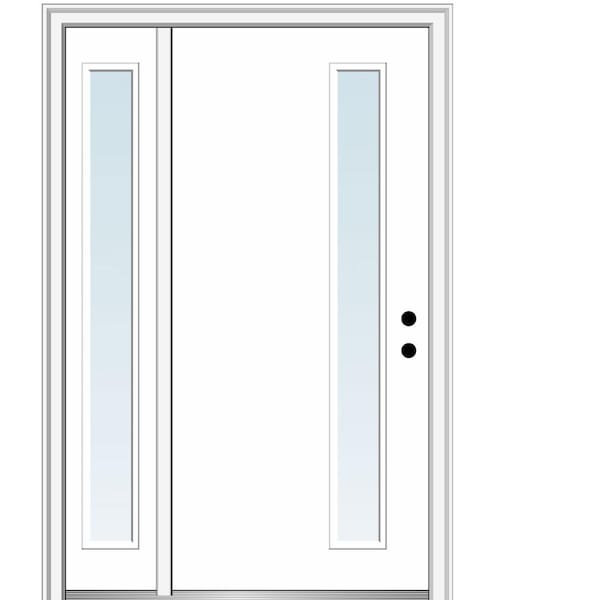 MMI DOOR Viola 48 in. x 80 in. Left-Hand Inswing 1-Lite Clear Low-E Primed Fiberglass Prehung Front Door on 4-9/16 in. Frame