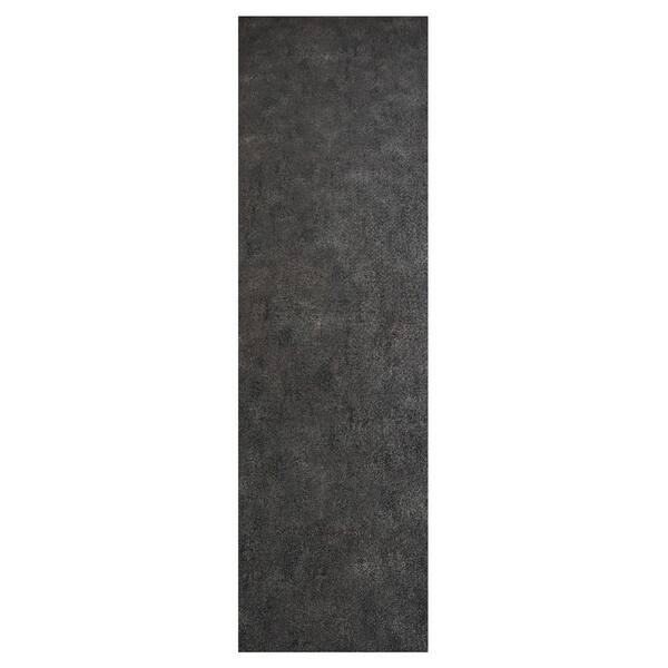 Majestic Non-Slip Rubberback 3 ft. x 37 ft. Indoor Custom Cut Extra Long Runner Rug 2 ft. 7 in. x 37 ft., Charcoal