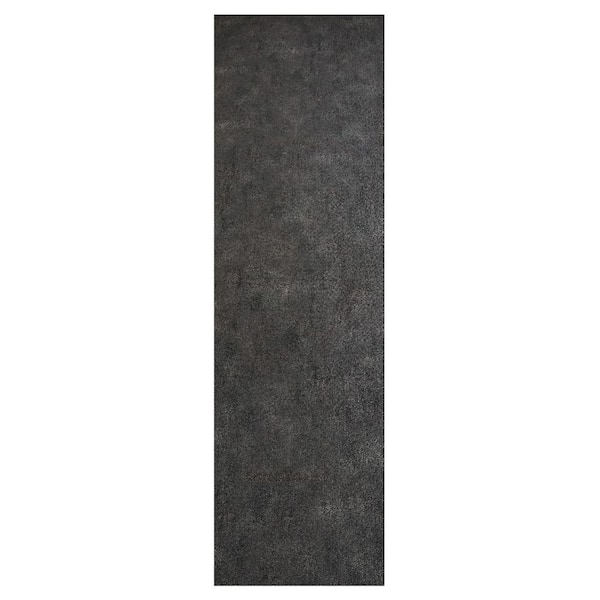 Majestic Charcoal Non-Slip Rubberback Solid 3 ft. x  9 ft. Indoor Custom Cut Runner Rug