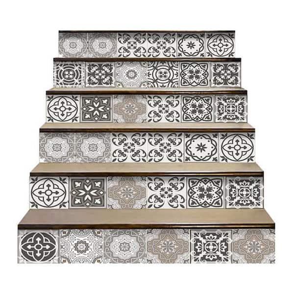 HomeRoots Amelia Gray 7 in. x 7 in. Vinyl Peel and Stick Tile (8.17 sq. ft./Pack)