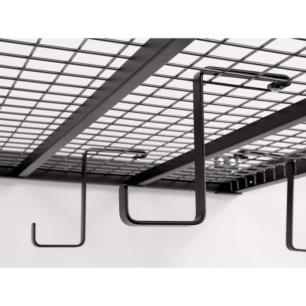 Black Heavy Duty Steel Adjustable Overhead Garage Storage Rack