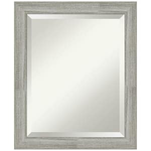 Medium Rectangle Distressed Grey Beveled Glass Modern Mirror (23.5 in. H x 19.5 in. W)